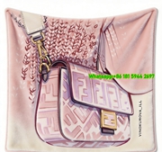 Fendi Pink FF Monogram Bag Illustration Flannel Sofa Throw Blanket – Feminine IMG_9388